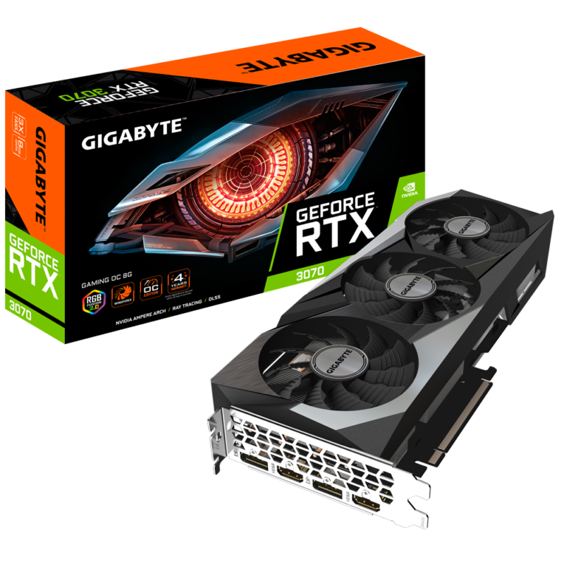 Buy GB N3070GAMING OC-8GD GIGABYTE NVIDIA RTX3070 HDMI DP 256B 8GB ACTIVE at low price from digiteq.com